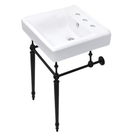 Fauceture KVPB2018W80 Edwardian 20" Console Sink Set, Matte Black KVPB2018W80